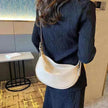 Female's Fashionable Moon Shape Underarm Solid Color Small Shoulder Bag