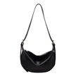 Female's Fashionable Moon Shape Underarm Solid Color Small Shoulder Bag