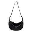 Female's Fashionable Moon Shape Underarm Solid Color Small Shoulder Bag