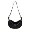 Female's Fashionable Moon Shape Underarm Solid Color Small Shoulder Bag