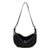 Female's Fashionable Moon Shape Underarm Solid Color Small Shoulder Bag