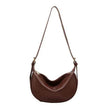 Female's Fashionable Moon Shape Underarm Solid Color Small Shoulder Bag