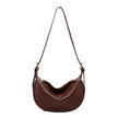 Female's Fashionable Moon Shape Underarm Solid Color Small Shoulder Bag