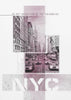 Wall art Poster Art NYC Fifth Avenue Traffic | pink marble