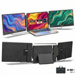 TUTT 14” FHD Portable Monitor – S3 Triple Screen Extender, IPS, Built-in Stand & Speakers | All Devices (H5 Converter Cable Included)