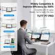TUTT 15.6″ Dual Screen Portable Monitor | Single USB-C Cable Setup |  Silver Ultra Thin & Light, Built-In Speaker + Leather Bag | P7 Pro