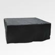 Outdoor Black Aluminum Rectangle Fire Pit Table with Wind Guard and Cover