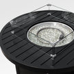 Outdoor Black Aluminum Round Fire Pit Table with Wind Guard and Cover