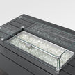 Outdoor Black Aluminum Rectangle Fire Pit Table with Wind Guard and Cover
