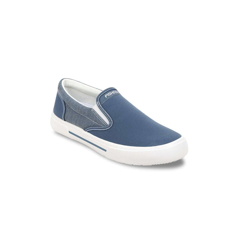 Fishooz Women's Sunbrella® Slip-On Denim/White