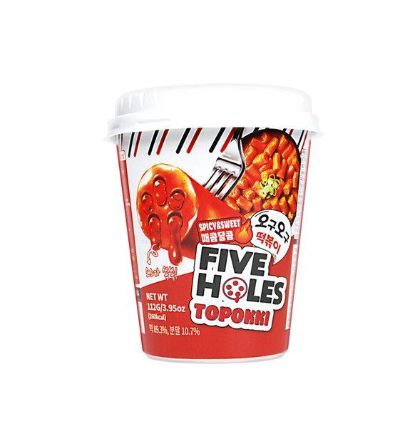 Five Holes Spicy & Sweet Topokki Rice Cake (112G) [Best Before Date: 2026.05.11]