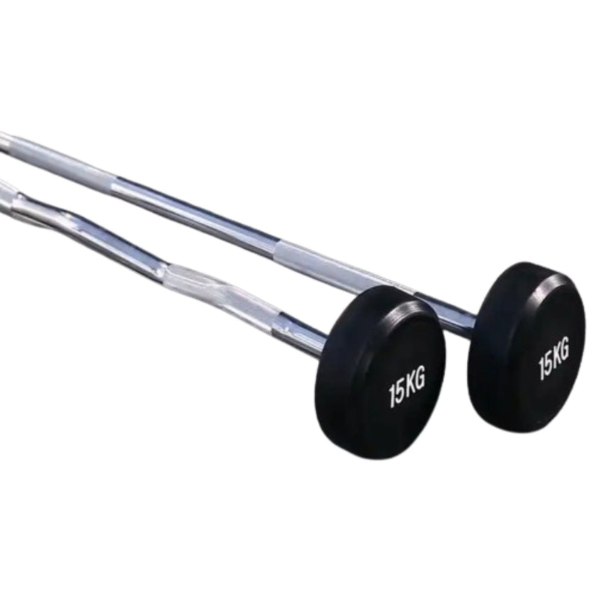 HAJEX Straight and EZ Curl Fixed Round Head Weight Barbell Sets - 20 to 150 LB