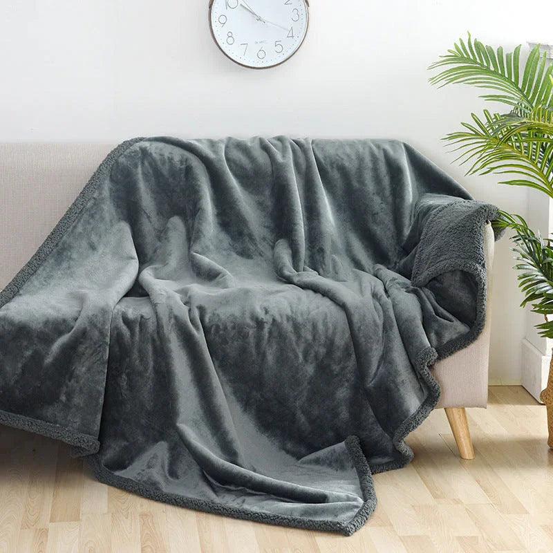 Sherpa Fleece Pet Blanket for Dogs & Cats – Grey, Black, Coffee, Beige | XS–XXL