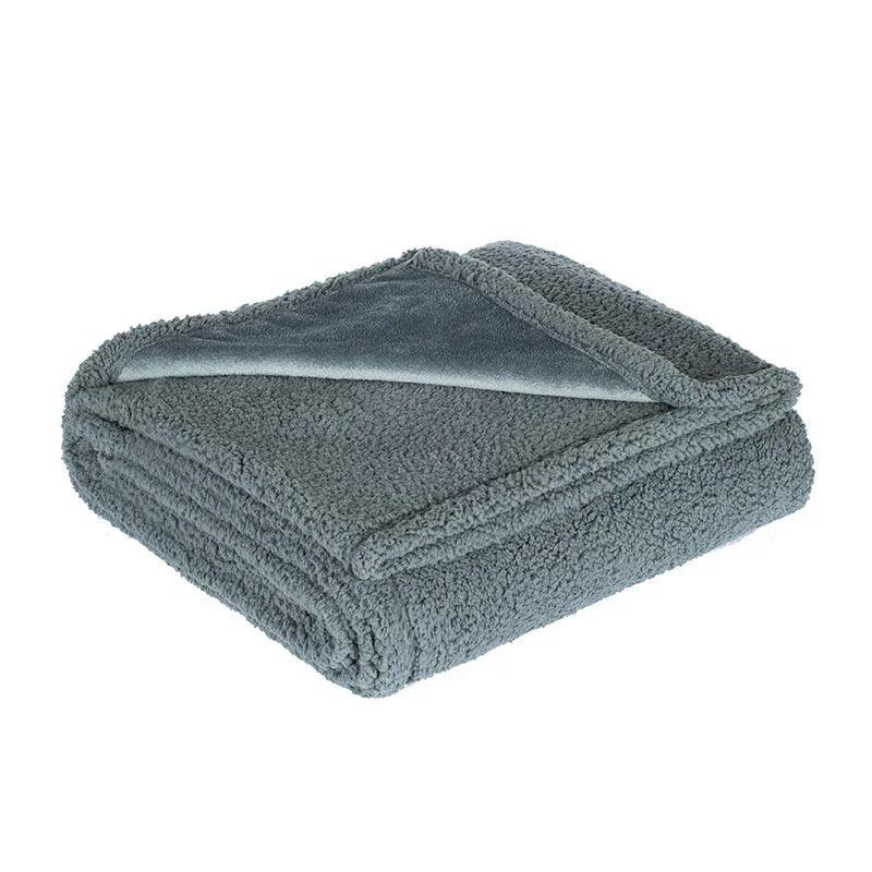 Sherpa Fleece Pet Blanket for Dogs & Cats – Grey, Black, Coffee, Beige | XS–XXL