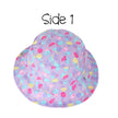 FlapJackKids Kids UPF50+ Patterned Sun Hat - Grey Zoo/Butterfly Floral