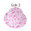 FlapJackKids Kids UPF50+ Patterned Sun Hat - Grey Zoo/Butterfly Floral