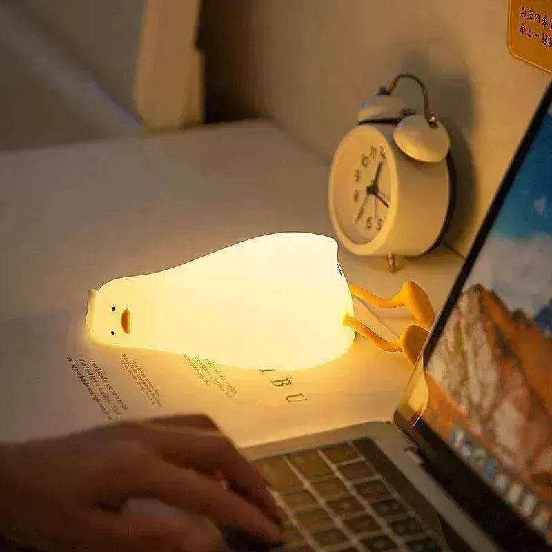 Flat Duck Silicone Night Light Children's Bedside Lamp