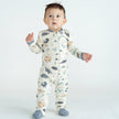 Pyjama en polaire de bambou avec fermeture éclair double sens (motif Dino Delight)