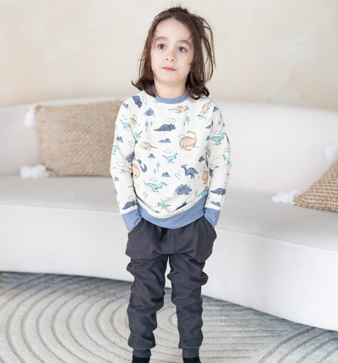 Sweat-shirt en polaire de bambou (imprimé Dinosaure)