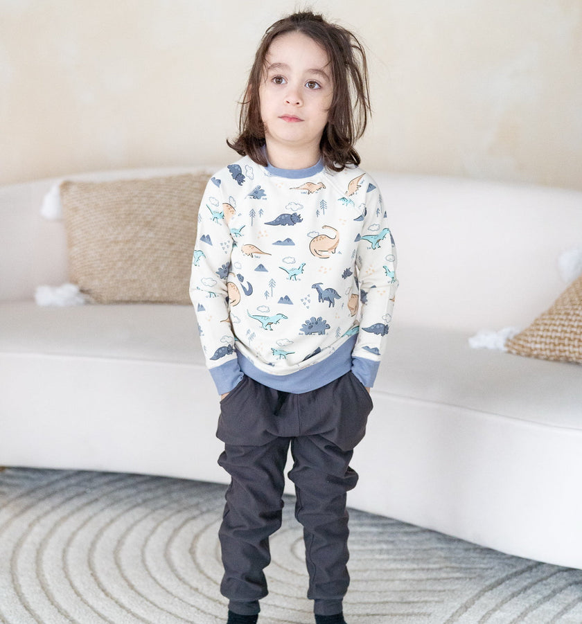 Sweat-shirt en polaire de bambou (imprimé Dinosaure)