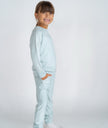 Pantalon de survêtement en molleton de bambou (bleu pastel)