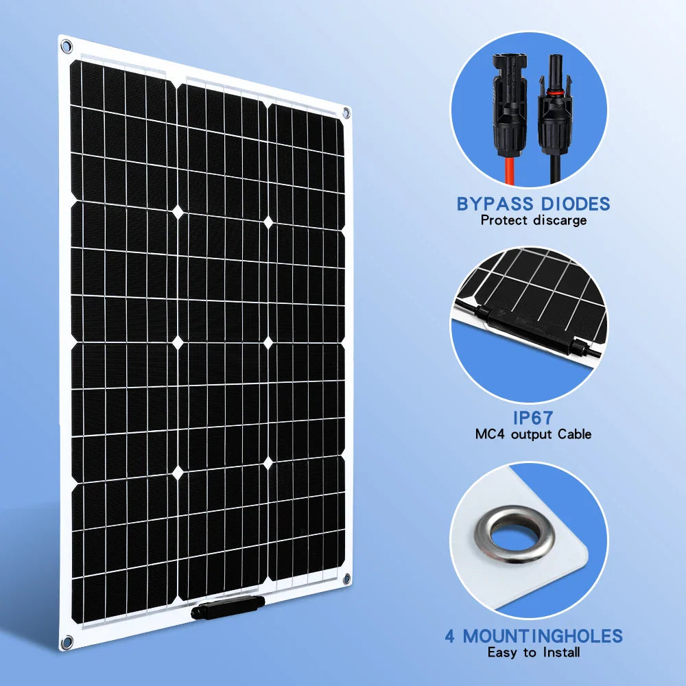 Flexible Solar Panel 100-400W Pack Monocrystalline Waterproof