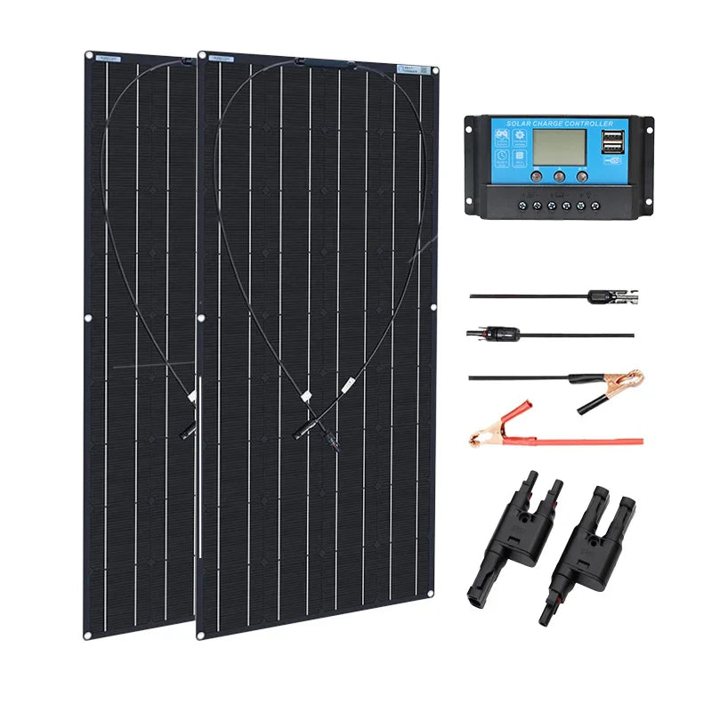 120/240W Flexible Solar Panel kit Photovoltaic Module Solar Power Charger 12v