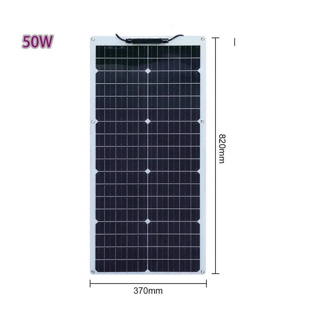 18v Flexible solar panels 50/ 100/ 120w solar - 12v battery charger waterproof