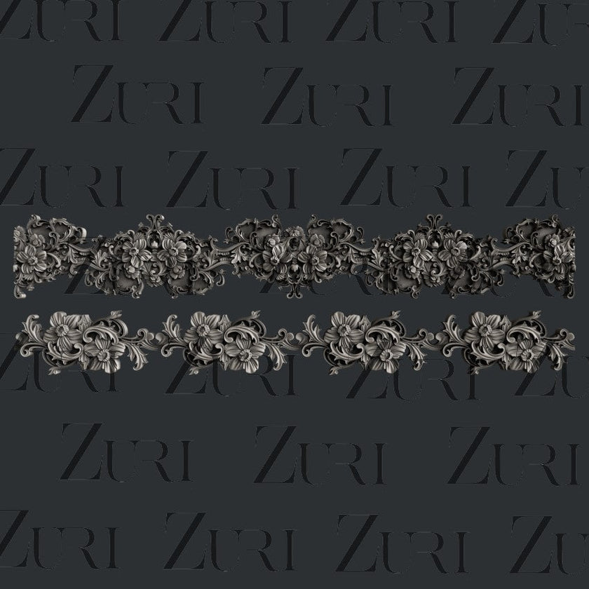 Zuri Designs Floral Borders Set 3