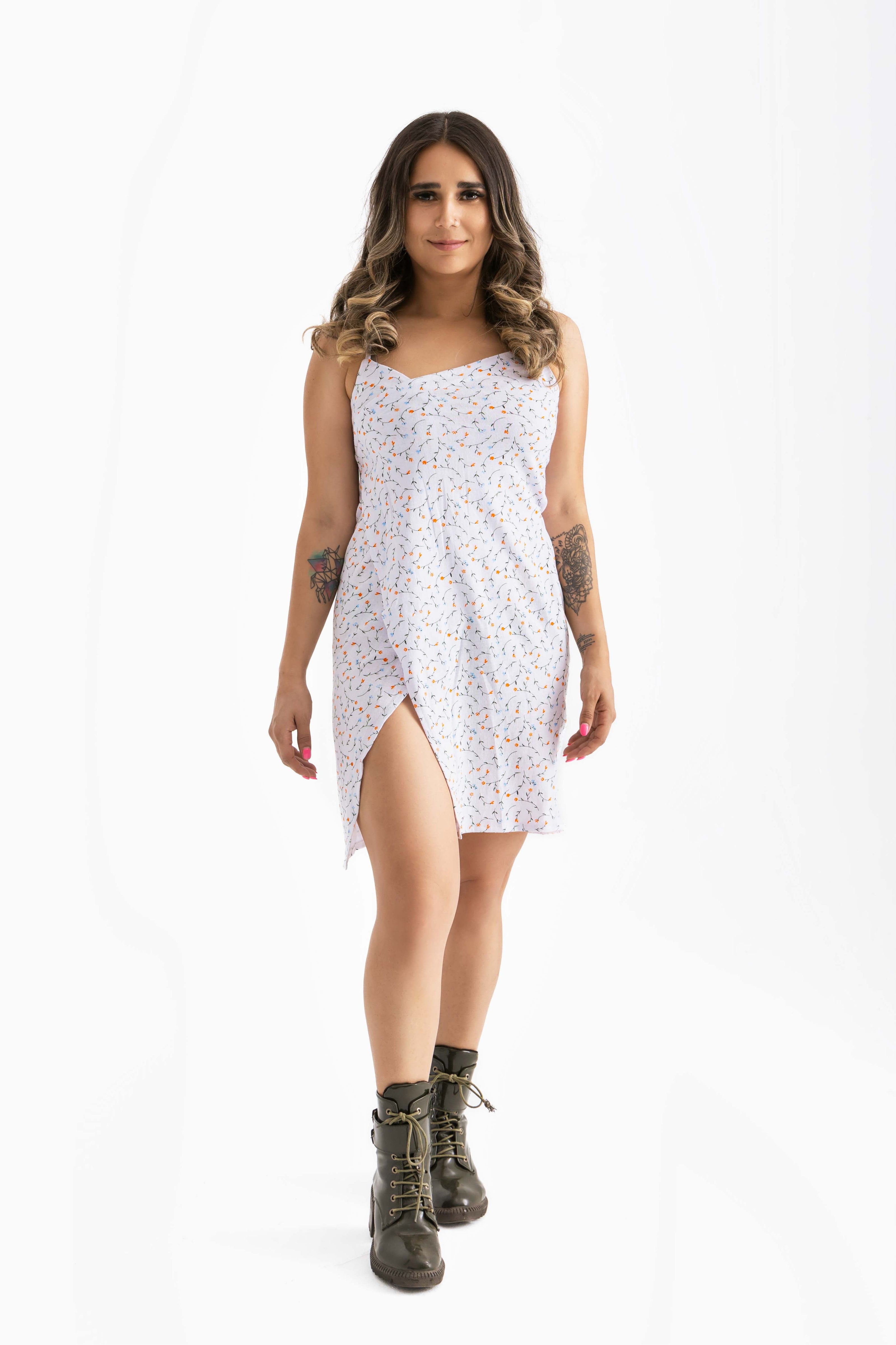 Floral wrap Surplice Slit Kimono Dress