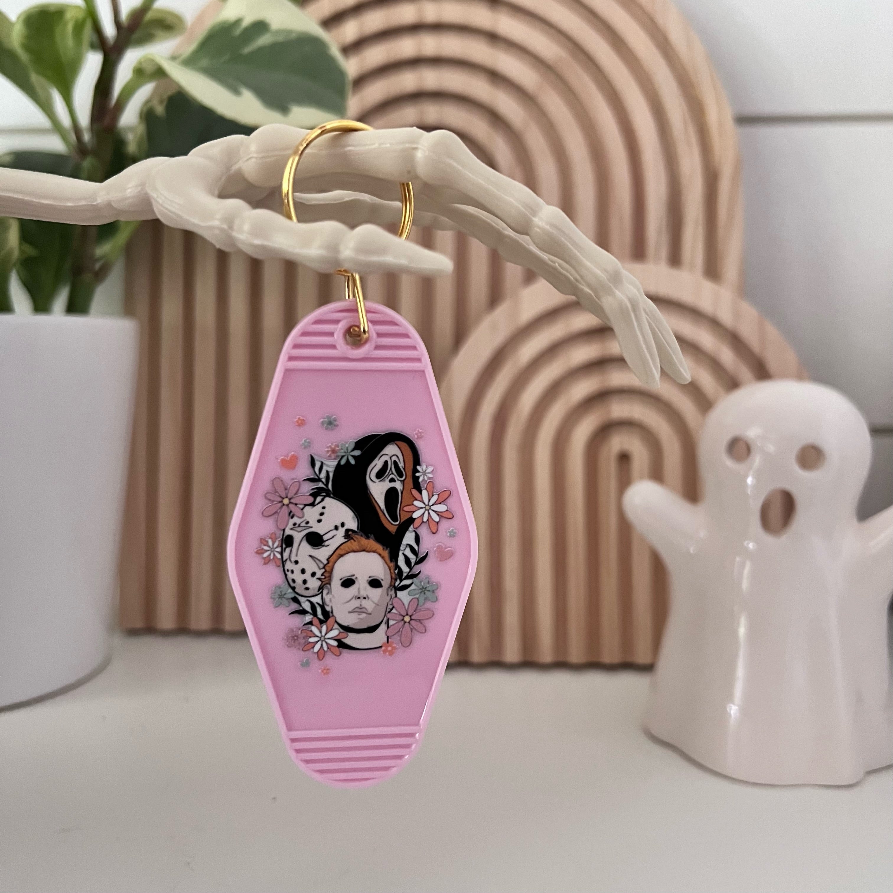 Pendentif de motel à motif floral, série de tueurs d'Halloween.