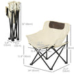 Outsunny Folding Camping Chair Lightweight Portable Chair for Outdoor Hiking Backpacking with Carry Bag Side Pocket White