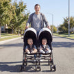 Foldable Twin Baby Double Stroller Ultralight Umbrella Kids Stroller-Black
