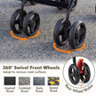 Foldable Twin Baby Double Stroller Ultralight Umbrella Kids Stroller-Black
