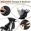 Foldable Twin Baby Double Stroller Ultralight Umbrella Kids Stroller-Black