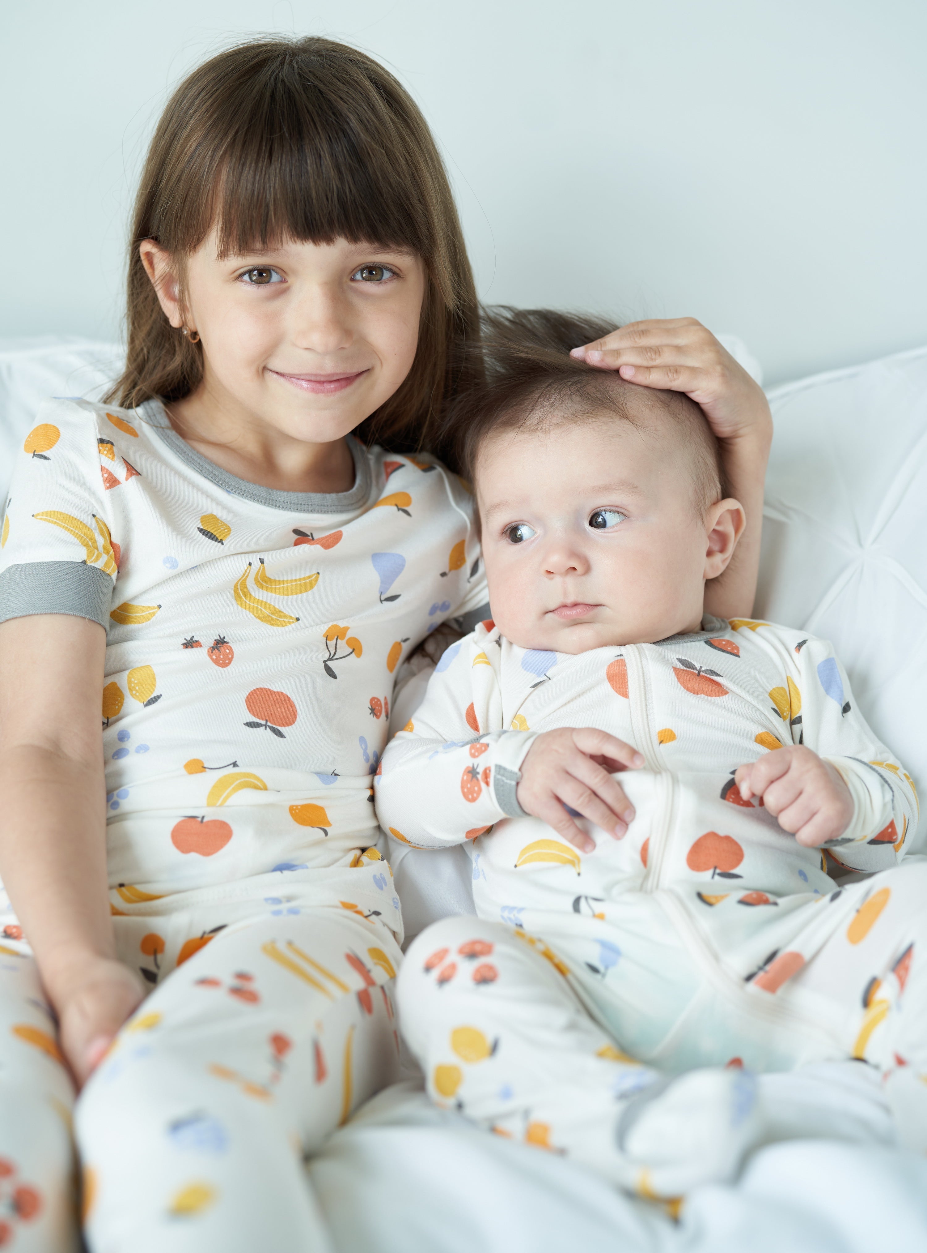 Bamboo Footies with Two Way Zipper (Fruit Salad Print)