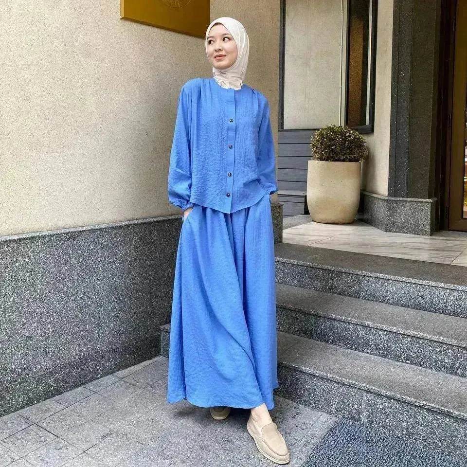Foreign Trade Women's Clothing Arab  New Fashion Long Sleeve Skirt Suit Two piece set.