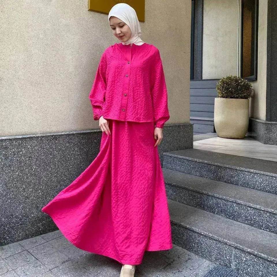 Foreign Trade Women's Clothing Arab  New Fashion Long Sleeve Skirt Suit Two piece set.