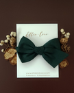 Forest Green Linen Oversize Bow