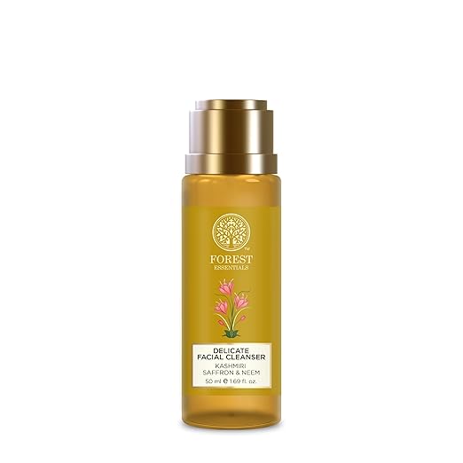 Lait nettoyant visage purifiant ayurvédique Forest Essentials au safran et au neem | Pour peaux normales à grasses | Sans sulfate