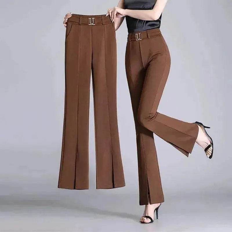 Formal Office Work High-Waisted Wide-Leg trouser Pants for Women