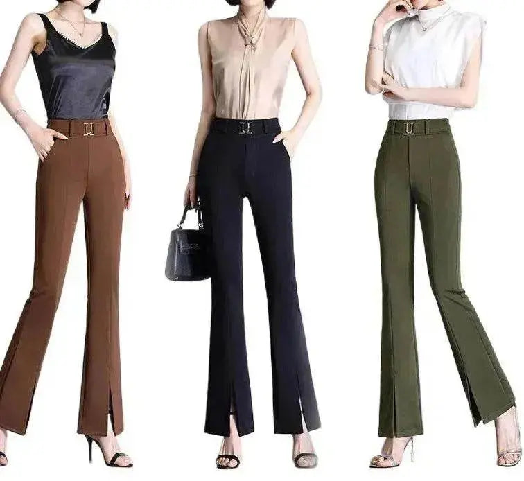 Formal Office Work High-Waisted Wide-Leg trouser Pants for Women