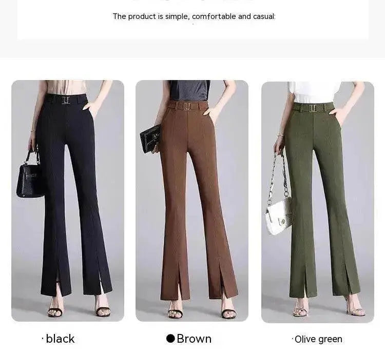Formal Office Work High-Waisted Wide-Leg trouser Pants for Women
