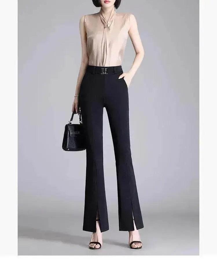 Formal Office Work High-Waisted Wide-Leg trouser Pants for Women