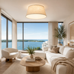 FORMO Linen Flush Mount Ceiling Light for Bedroom, Hallway & Living Room