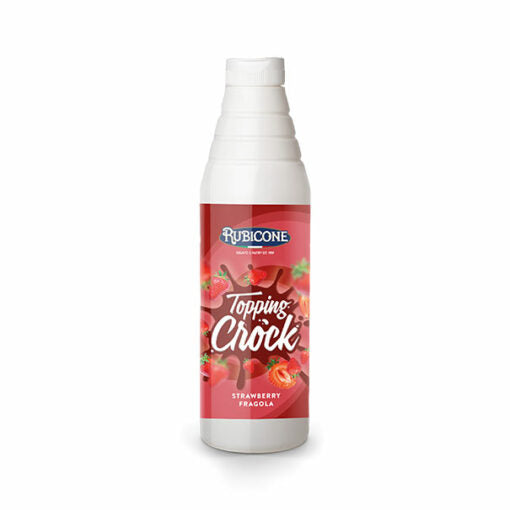 Strawberry Topping with Pieces - 1 KG Squeeze Bottle - Strawberry Crock Topping - Rubicone Canada - Ships Free Within Canada on Orders Above CAD $199