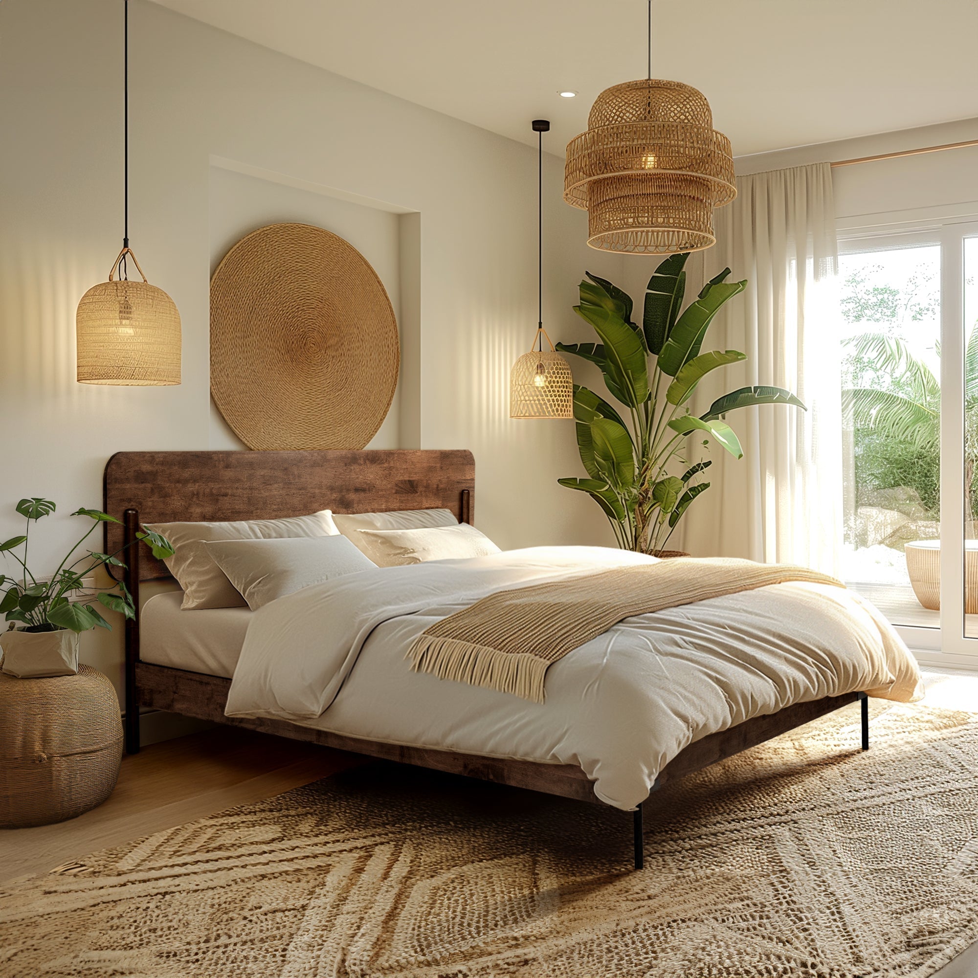 Frida Solid Wood Bed Frame