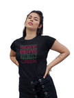 Fueled by Coffee and Christmas Cheer Rhinestone Shirt – Holiday Coffee Bling Tee | Blingdazzel