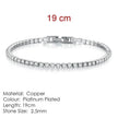 Full Diamond Crystal Bracelet Round Zircon - 2.5mm Single Row
