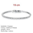Full Diamond Crystal Bracelet Round Zircon - 2.5mm Single Row